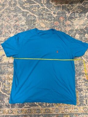 Ralph Lauren Bright Blue Short-Sleeve Pocket Tee with Orange Pony